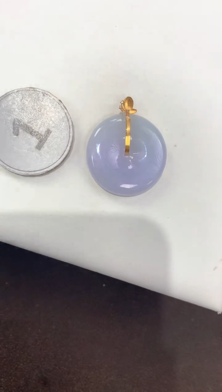 颈饰18K金镶嵌翡翠天然缅甸A货翡翠