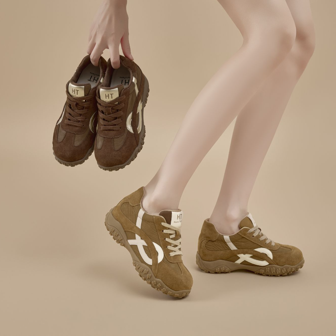 2025秋冬内增高德迅鞋舒适柔软舒适百搭平底女潮鞋休闲鞋板鞋女鞋