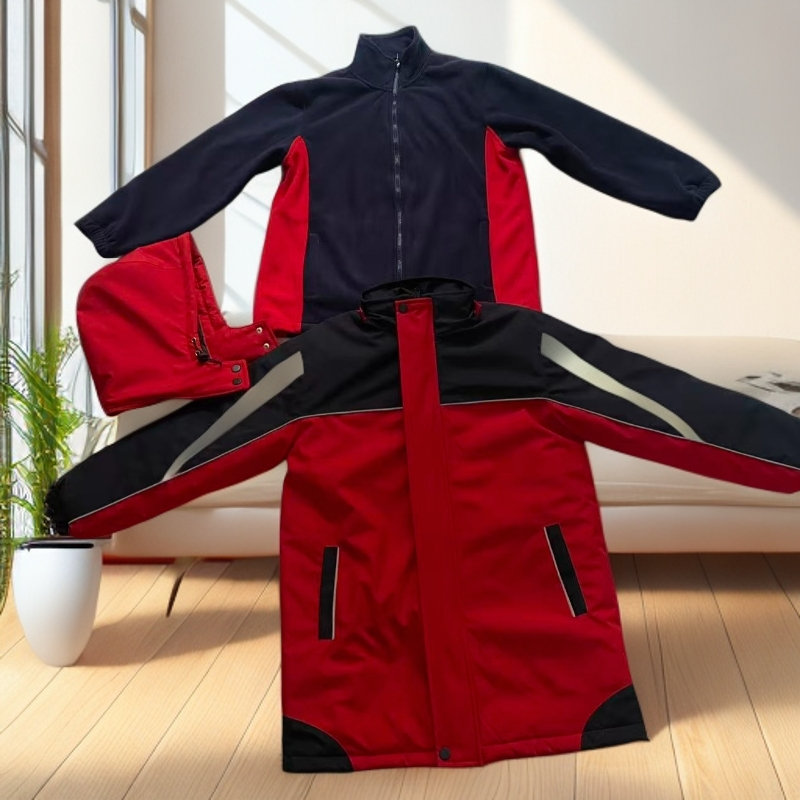 思源同款拼色时尚学生校服加棉冲锋衣+加绒裤子三件套