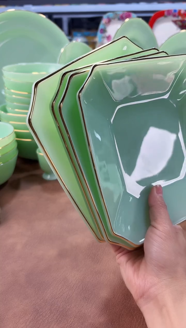 玉瓷 7.5英寸方盘4个景德镇陶瓷