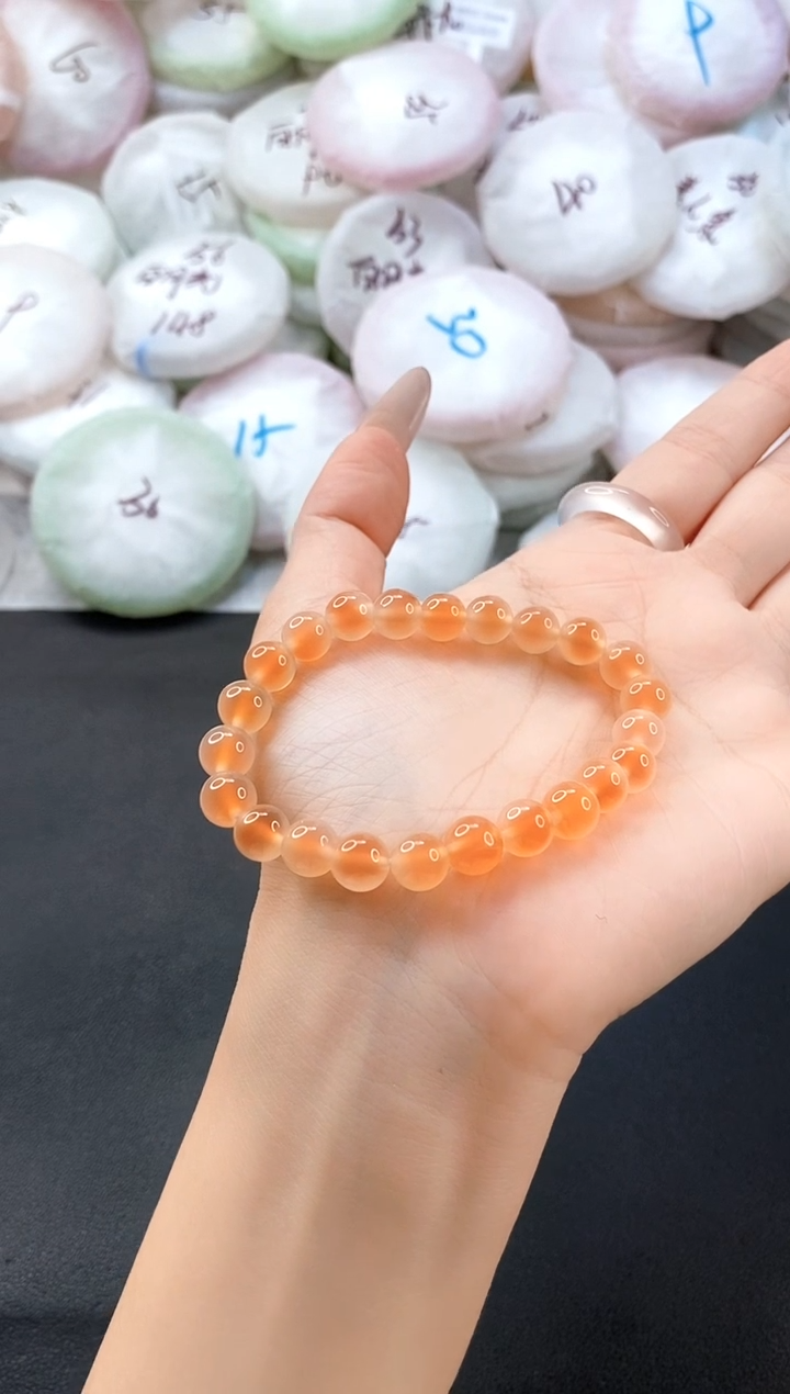 手镯玛瑙/玉髓未镶嵌天然糖心手串8mmm