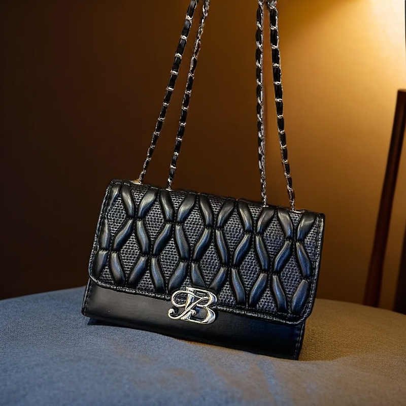 小蛮腰新款链条小香风时尚斜挎单肩9915-黑