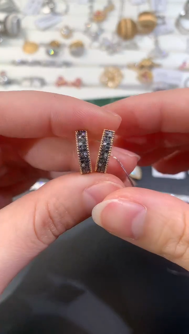 【闪购商品】钻石耳饰18K金镶嵌S496|2380