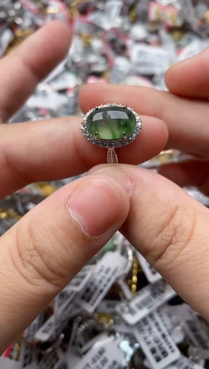 【闪购商品】翡翠戒指银S925镶嵌111111---1