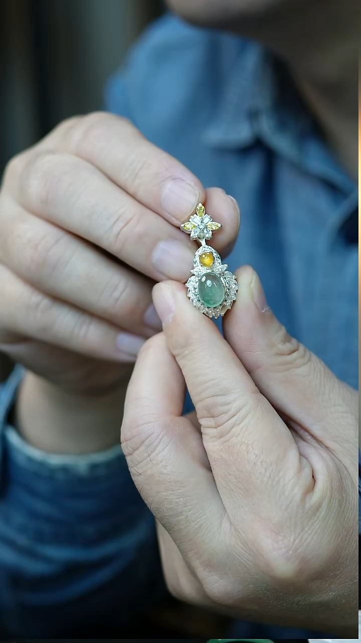 裸石翡翠7号-蛋面【铜托】/D/1