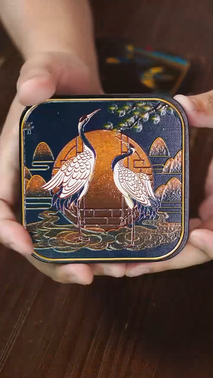 壹藏贰宝双鹤杯垫一片