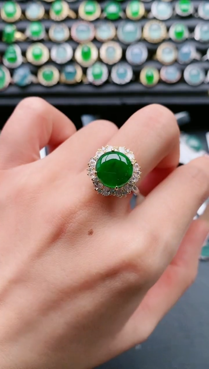 【闪购商品】翡翠戒指银S925镶嵌111111