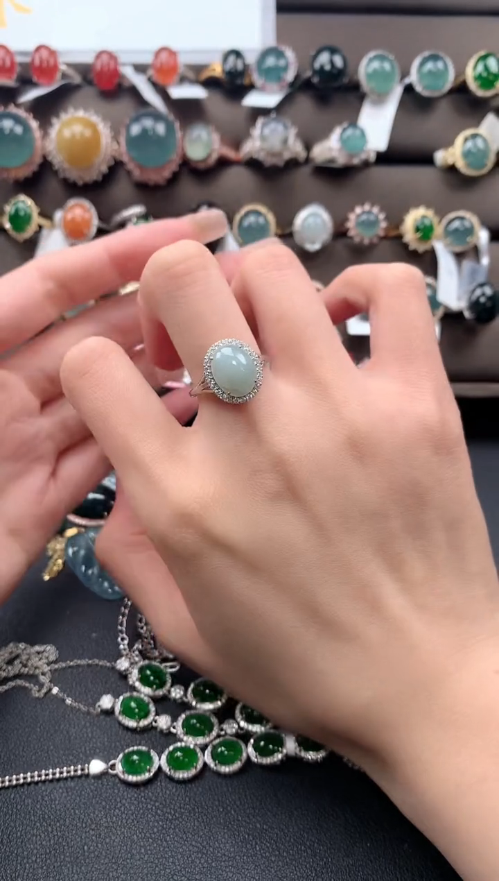 【闪购商品】翡翠戒指银S925镶嵌4432423