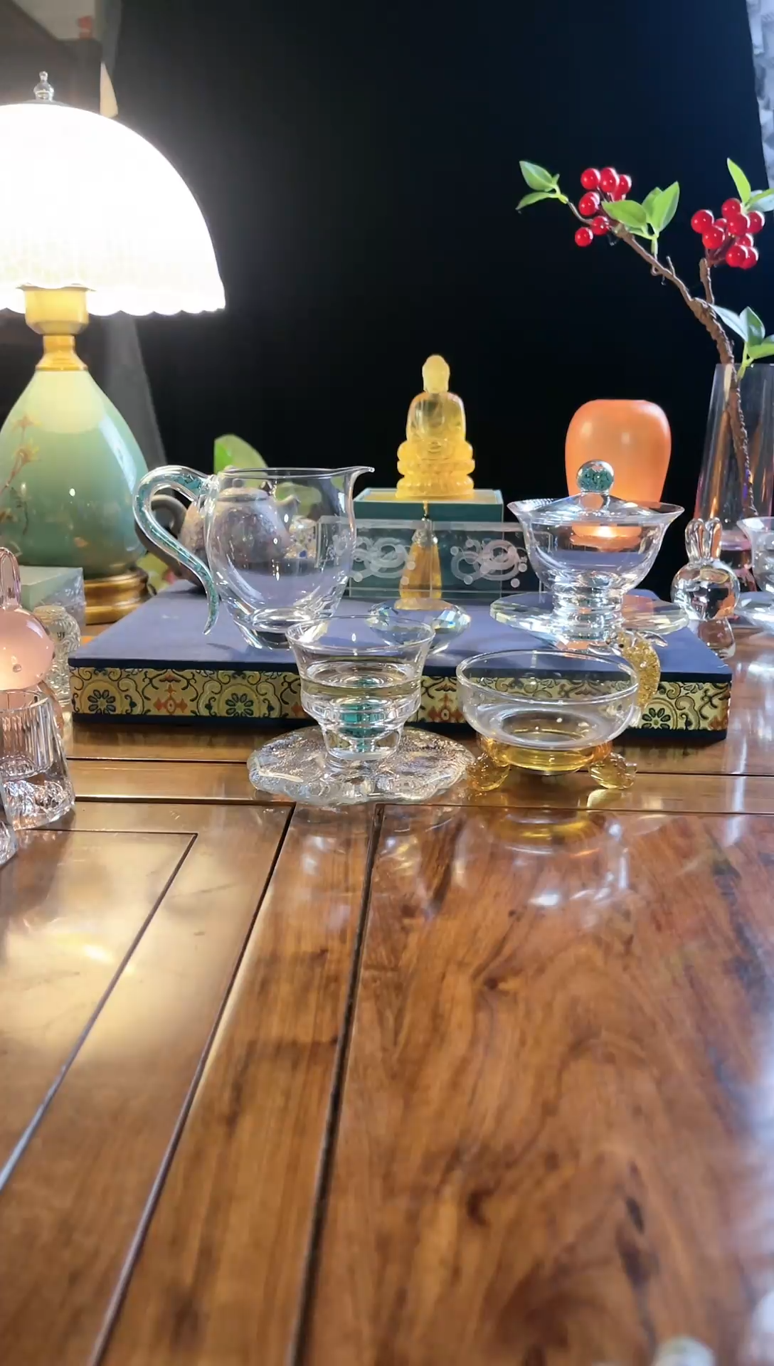 十二件套水晶盖碗套装