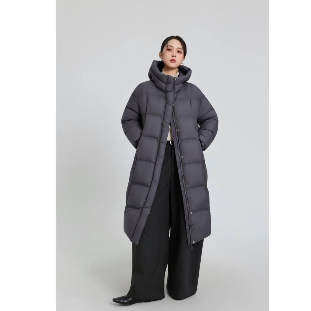 【欧倪蜜 OUNIMII】云绒2.0秋冬大被子连帽立领设计白鸭绒羽绒服