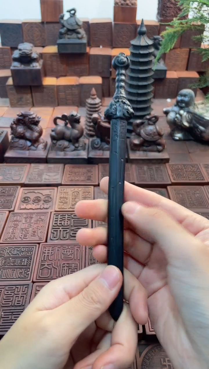 枣木玉化发簪剑19cm