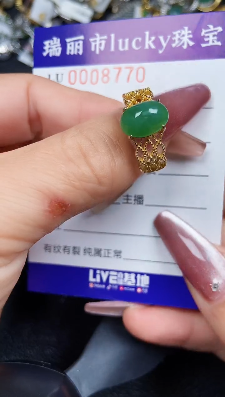 翡翠银S925镶嵌颈饰8770