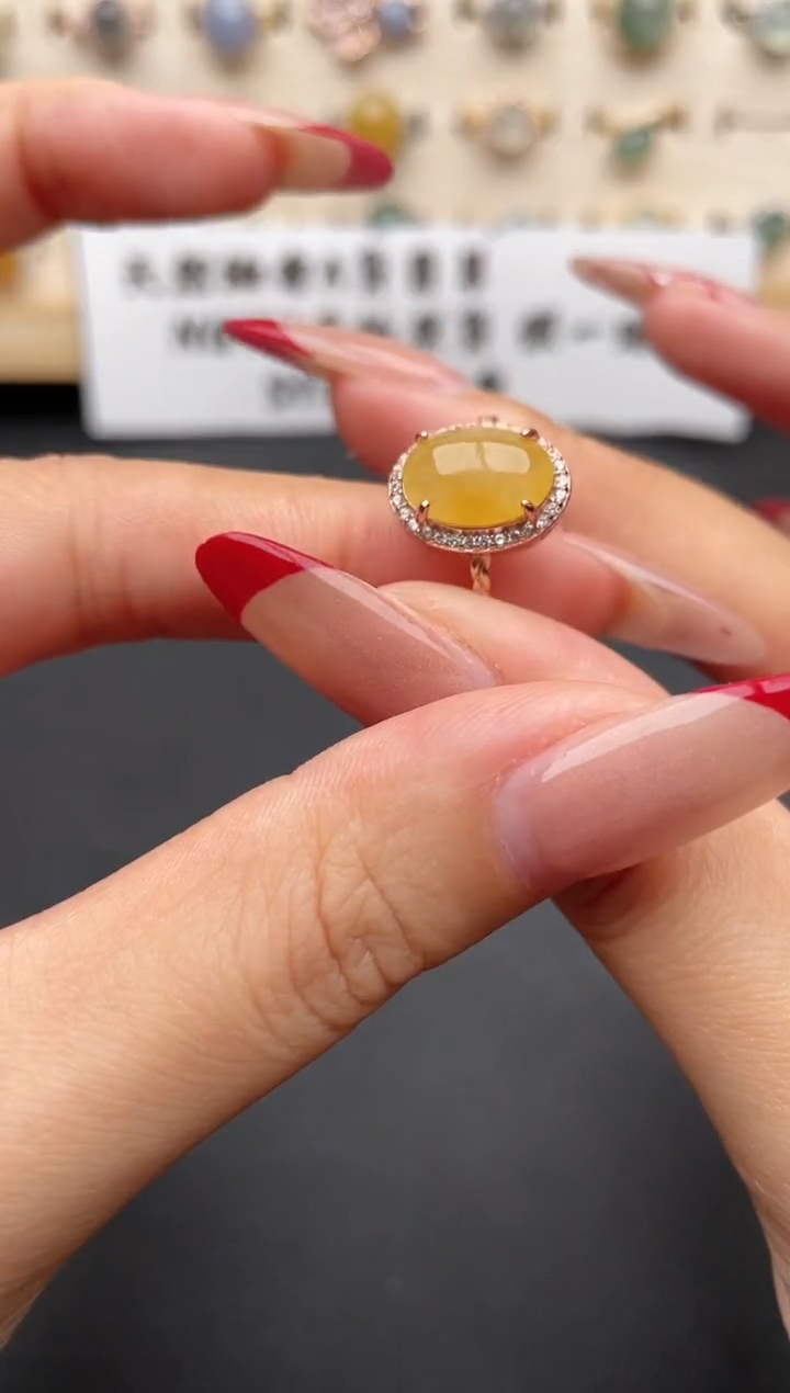 【闪购商品】翡翠戒指银S925镶嵌一物一证一礼盒