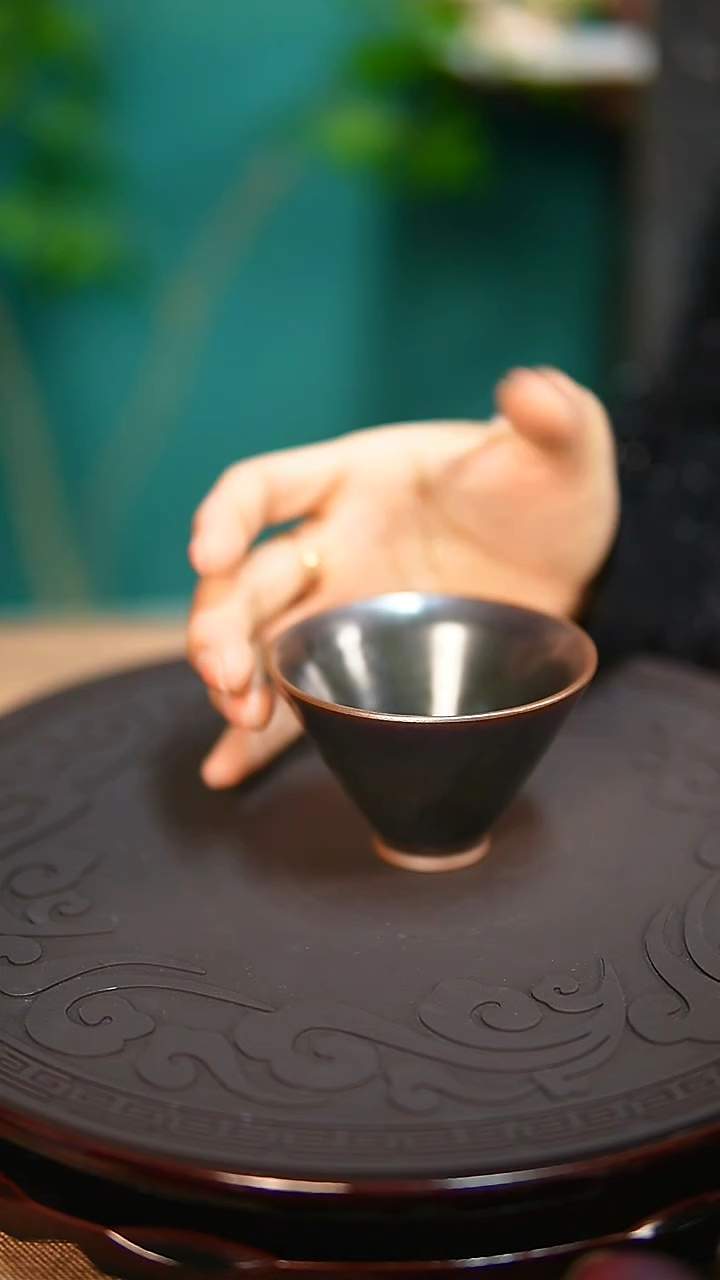 【闪购商品】杯钧尚源原矿钧瓷乌金斗笠主人杯