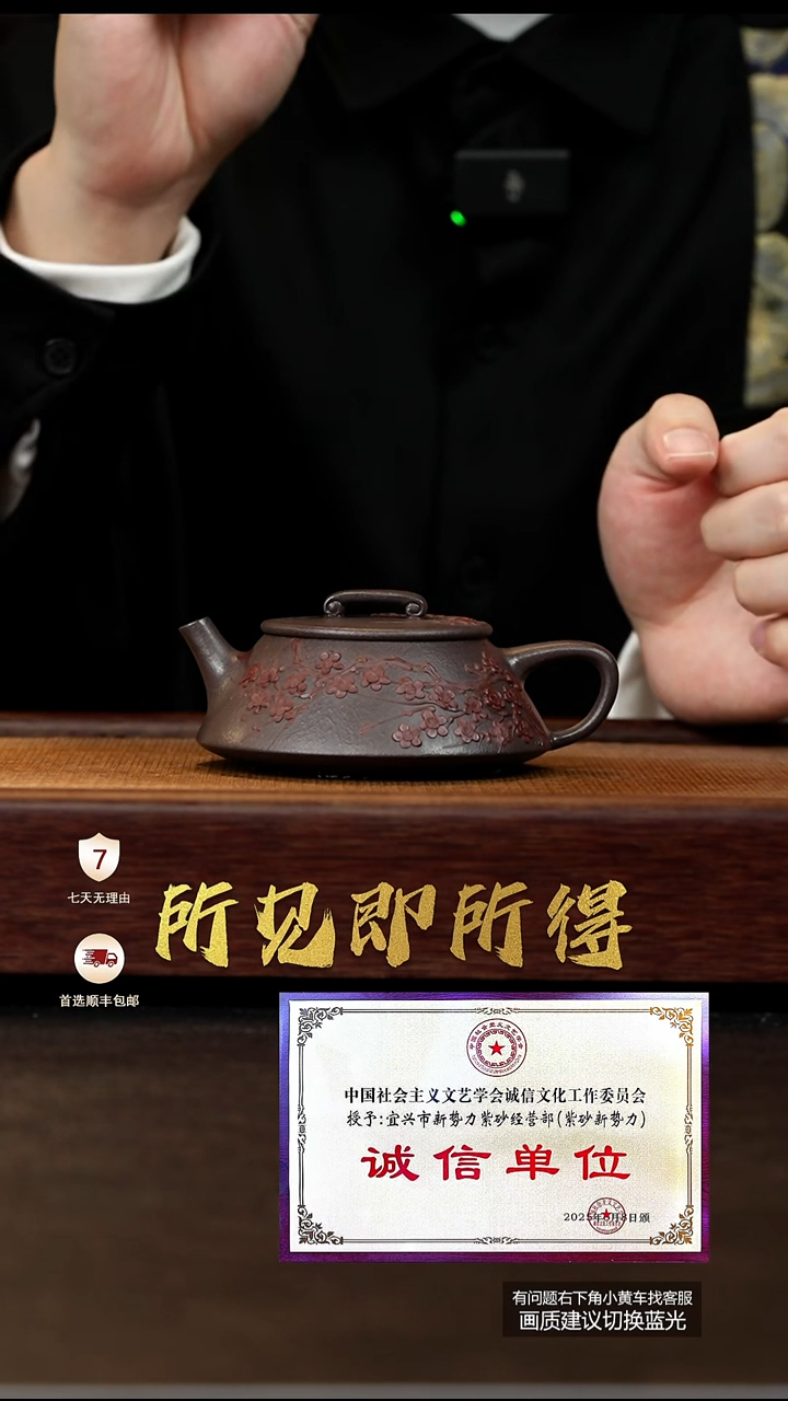 茶壶紫砂原矿天青泥泥绘云瓢