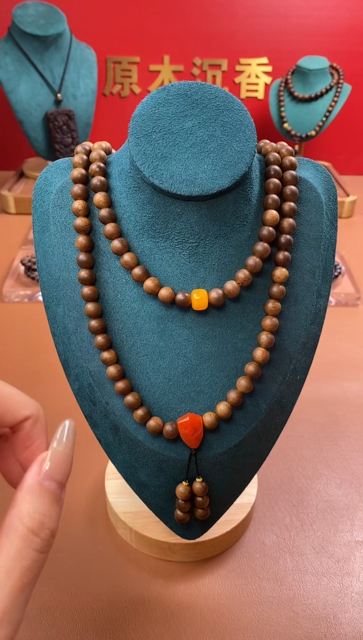 【闪购商品】沉香手串Y金丝结树芯黄棋08*108颗设计款