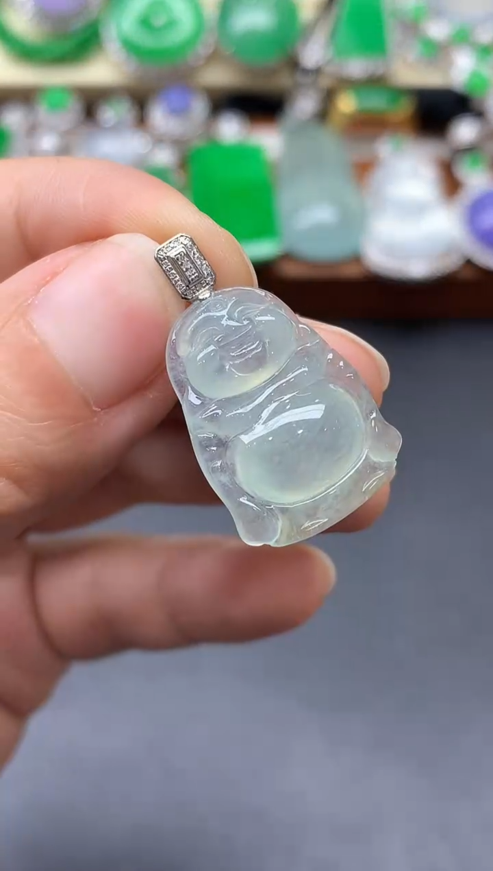 颈饰18K金镶嵌翡翠305-中国好珍宝
