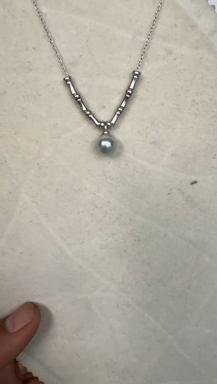 颈饰银S925镶嵌海水珍珠套链