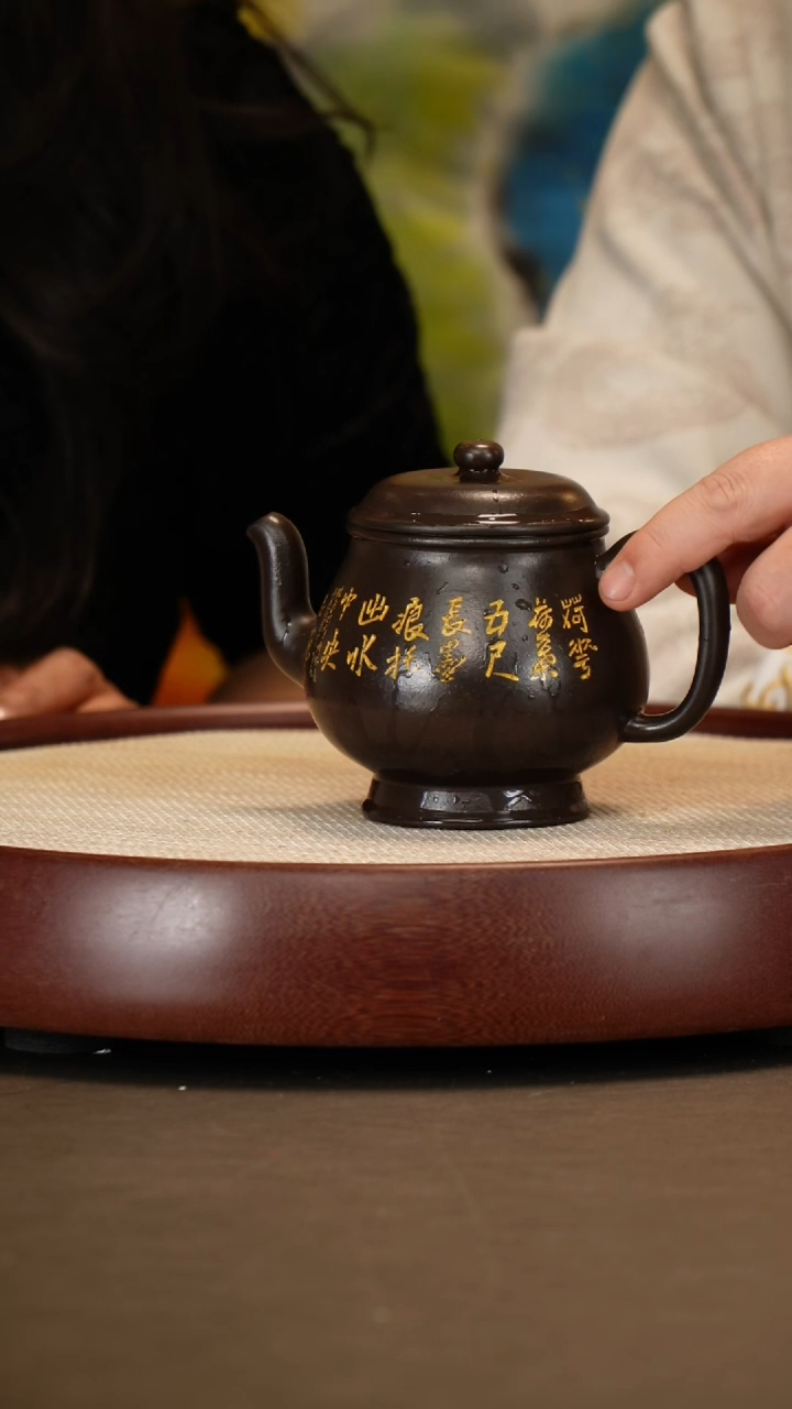 【闪购商品】紫砂茶壶【时顺华】黑朱泥大彬宫灯  300CC