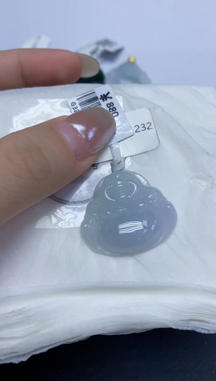 颈饰18K金镶嵌翡翠天然缅甸翡翠A货多样性发一件