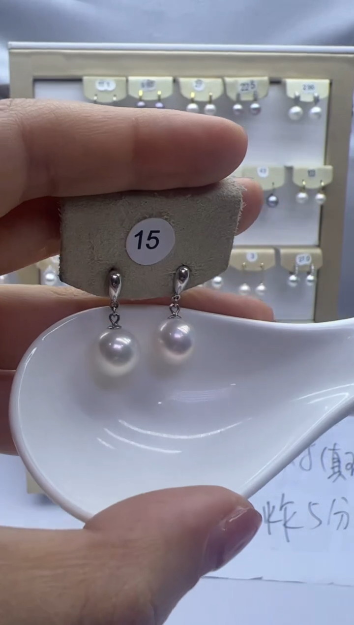 【闪购商品】淡水珍珠耳饰银S925镶嵌15