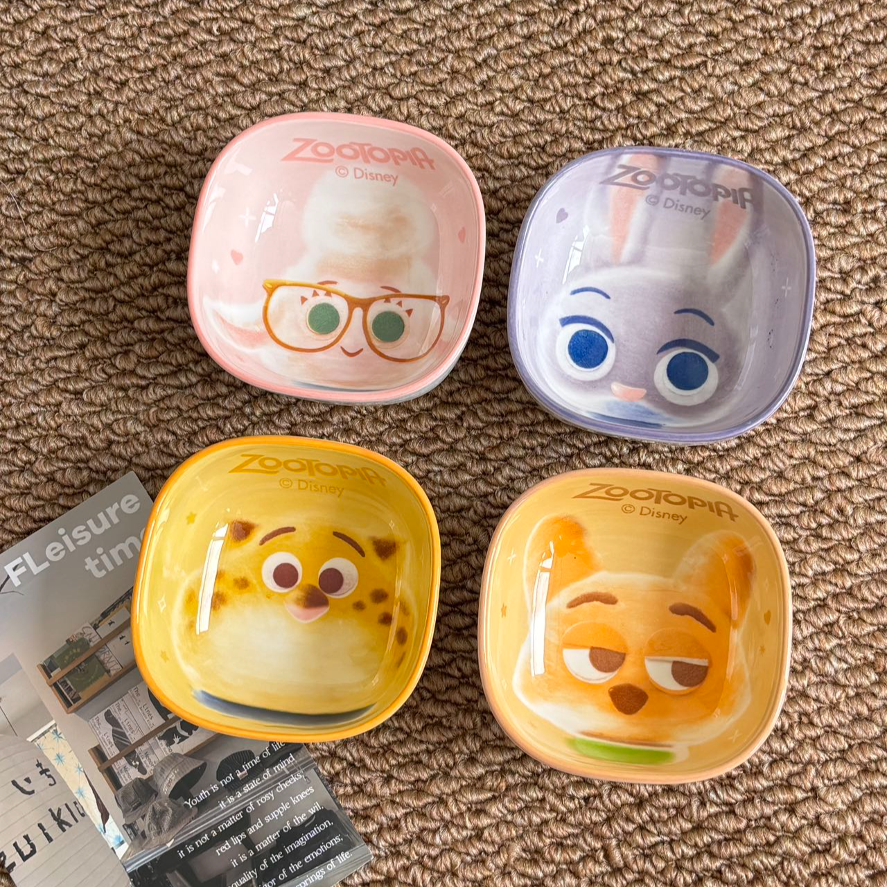 动物城萌新迪士尼新款陶瓷可爱酱料碟小料碟家用调味碟