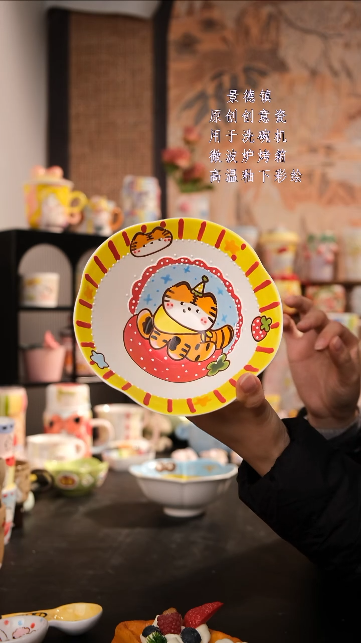 摆件陶 旺的可以陶瓷手工手绘设计师款