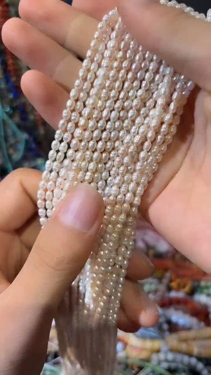 合金石英质玉珠宝奇石珍珠螺纹3mm无核