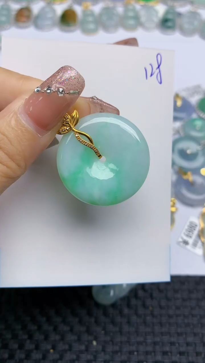 【闪购商品】翡翠颈饰18K金镶嵌天然A货翡翠 128