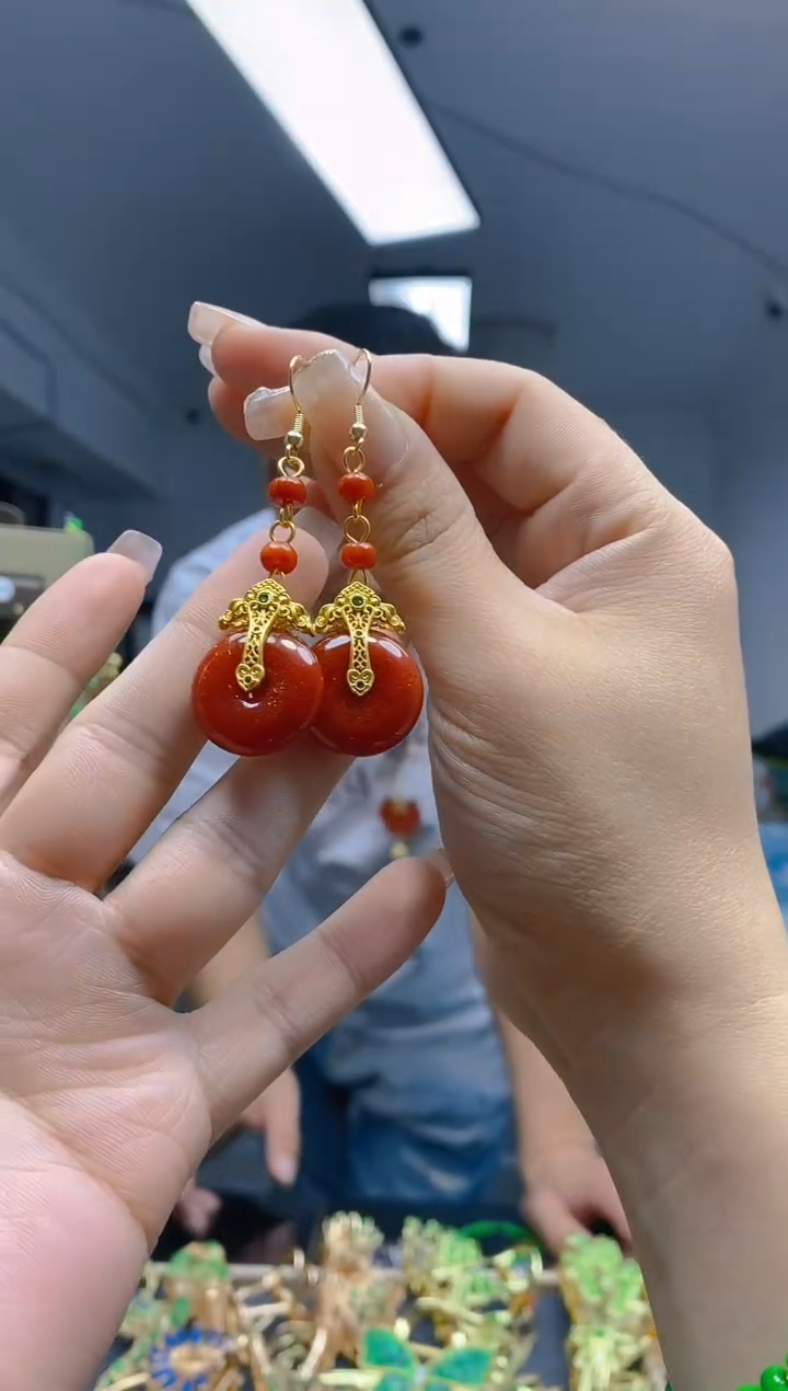 【闪购商品】翡翠耳饰合金315翡翠耳钩