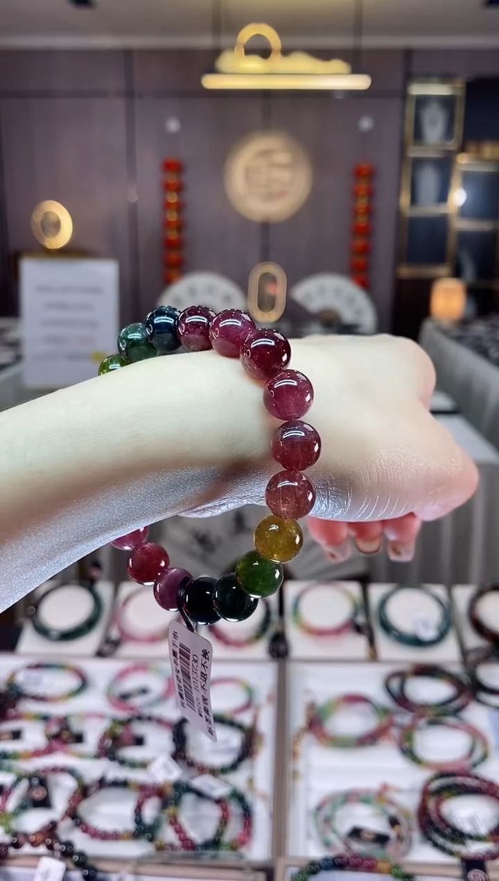 【闪购商品】碧玺单圈手串10mm+未镶嵌一物一证dan
