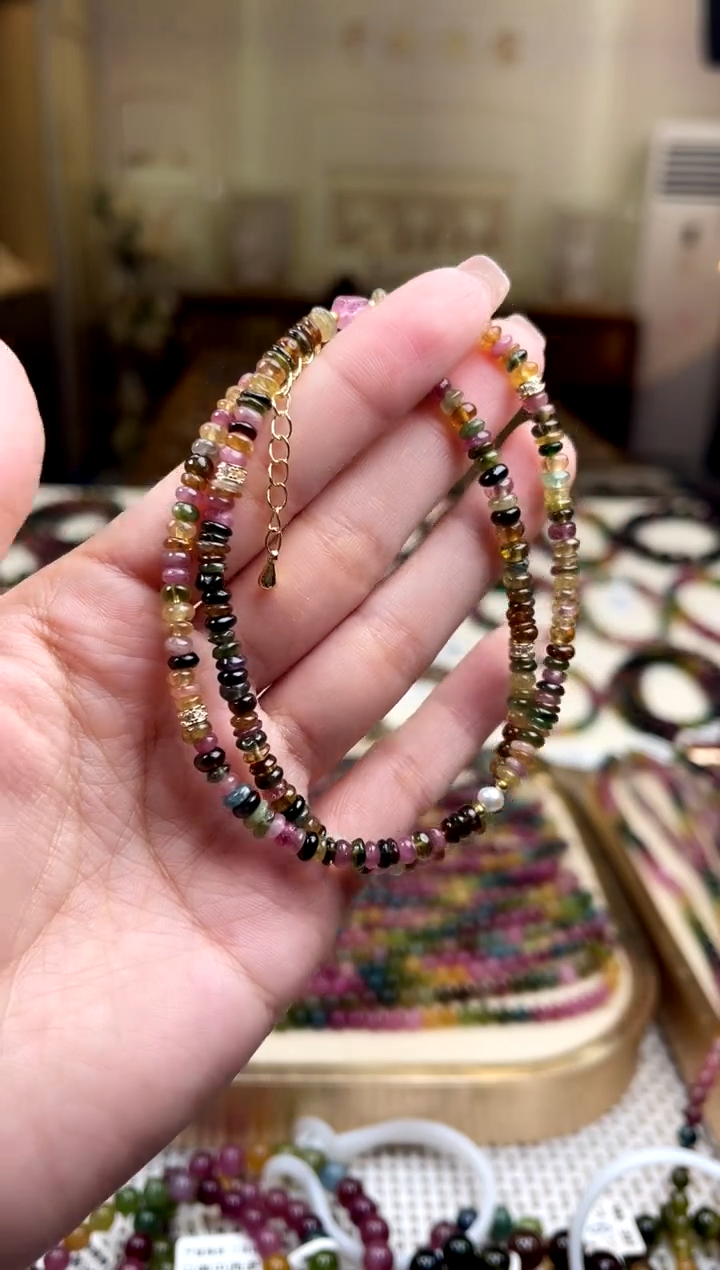 【闪购商品】/未镶嵌碧玺碧玺算盘珠多圈多样性发货