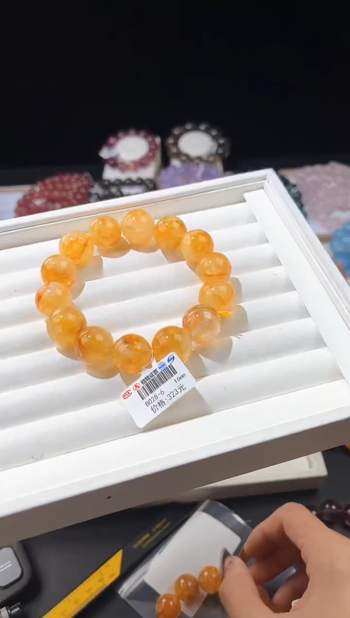 【闪购商品】水晶手链未镶嵌多样性发一黄胶花16mm