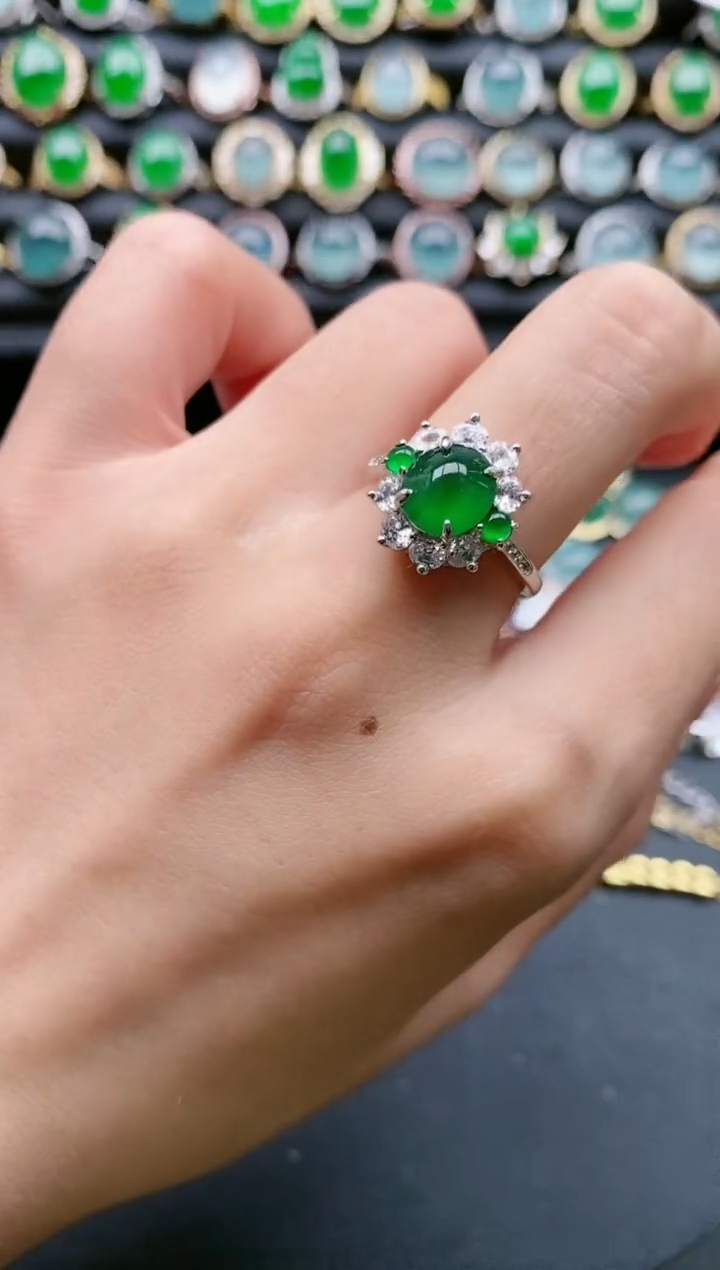 【闪购商品】翡翠戒指银S925镶嵌11111111