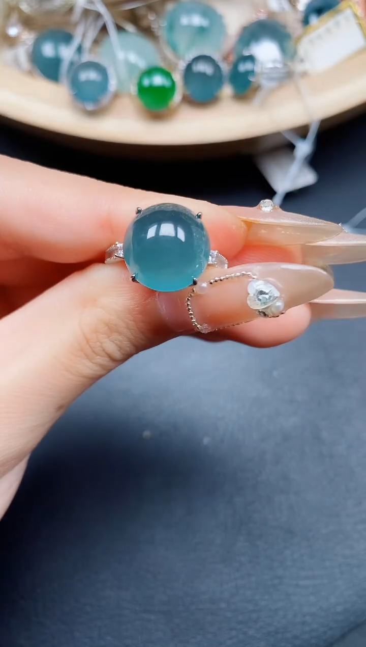 【闪购商品】翡翠戒指银S925镶嵌翡翠