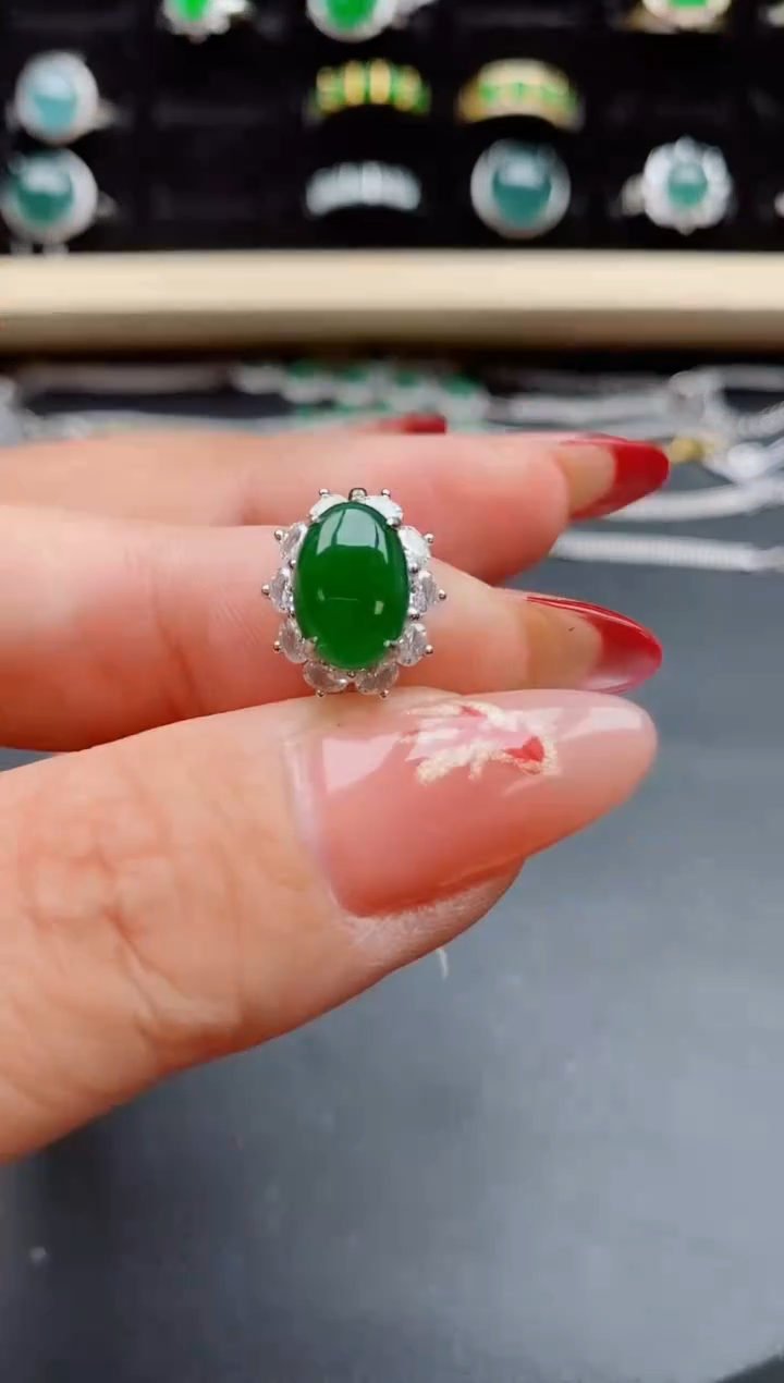 【闪购商品】翡翠戒指银S925镶嵌321321