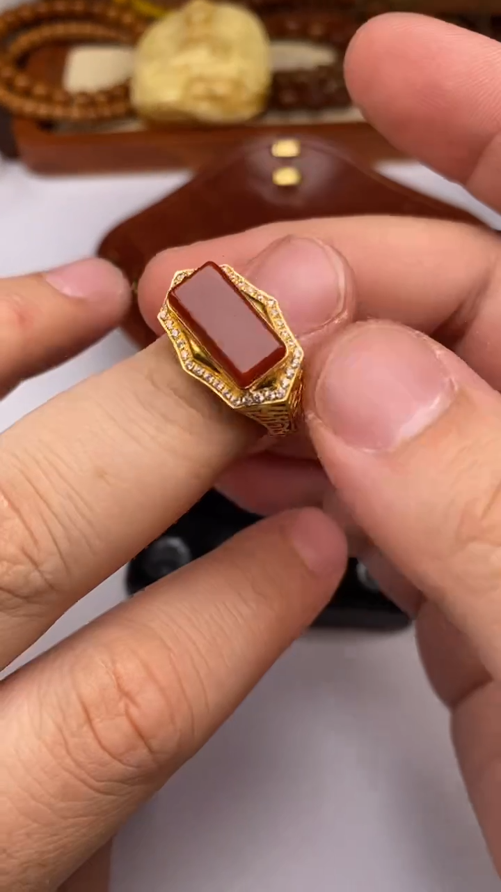 【闪购商品】南红玛瑙戒指合金南红戒指