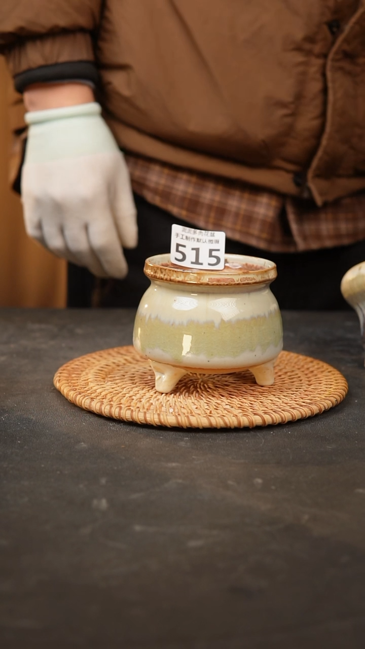 【闪购商品】瓷片515泥泥手工花盆