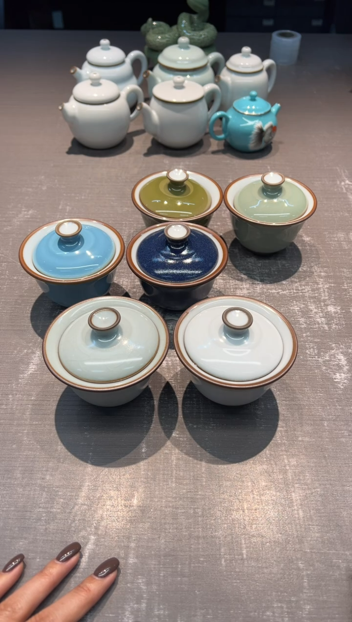 【闪购商品】燕泥堂 虾青小盖碗