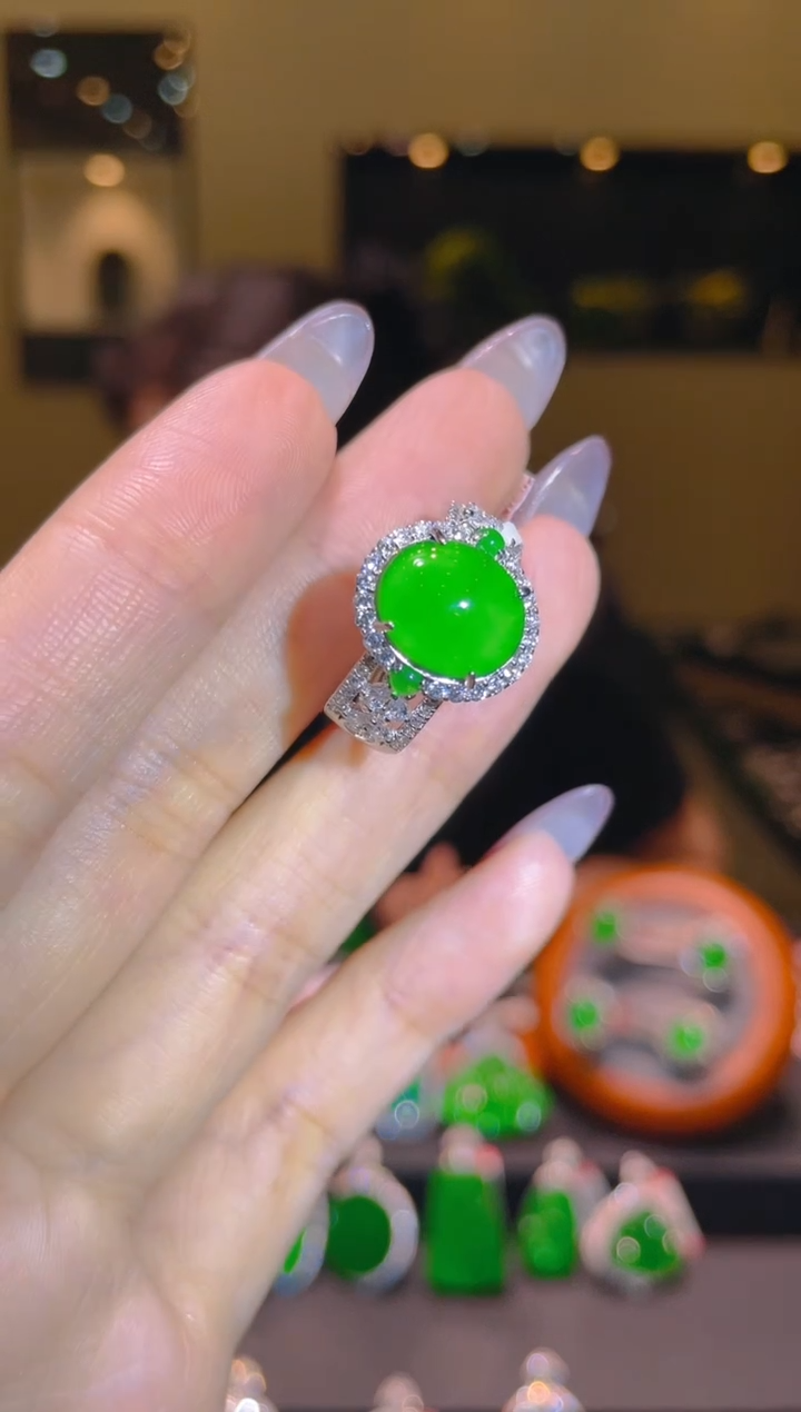 翡翠银S925镶嵌吊坠(不含链)a97