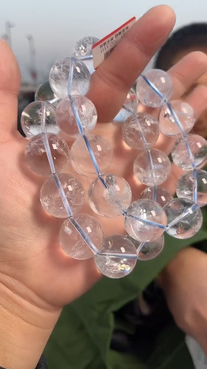 【闪购商品】水晶手链未镶嵌天然白阿赛手串多样性发一20mm