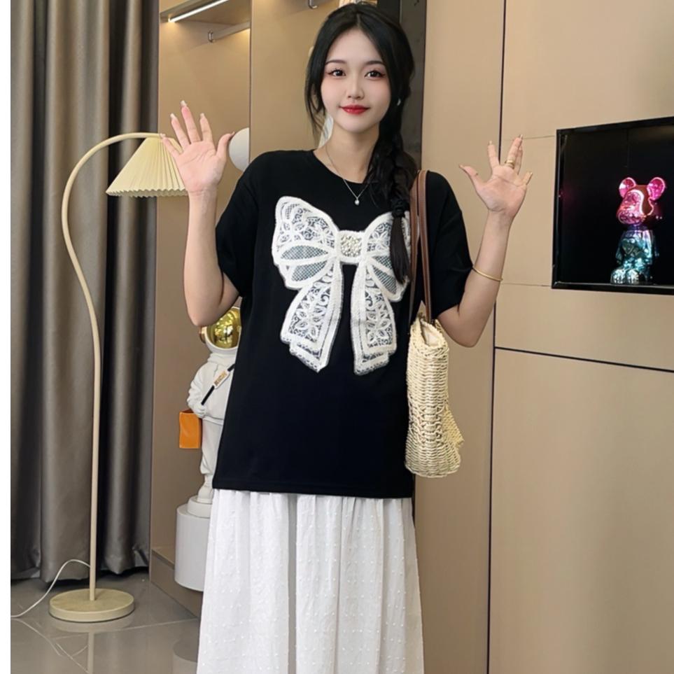 【kiki】小个子2025夏季孕妇套装时尚减龄上衣+百搭半身裙两件套夏