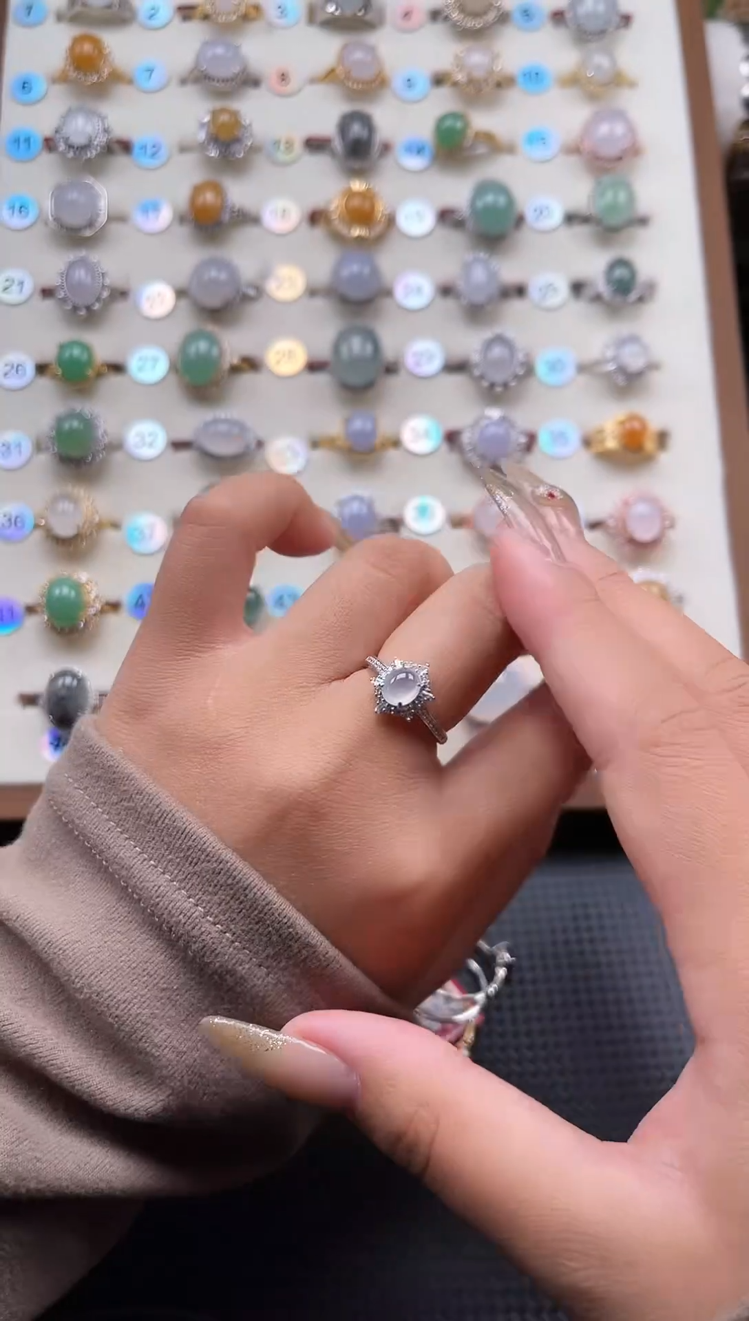 【闪购商品】翡翠戒指银S925镶嵌天然A货翡翠戒指