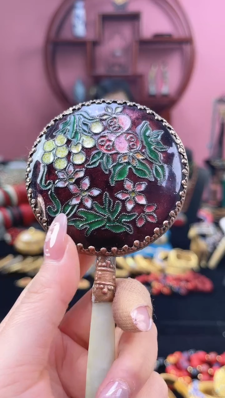 非遗 景泰蓝手持镜