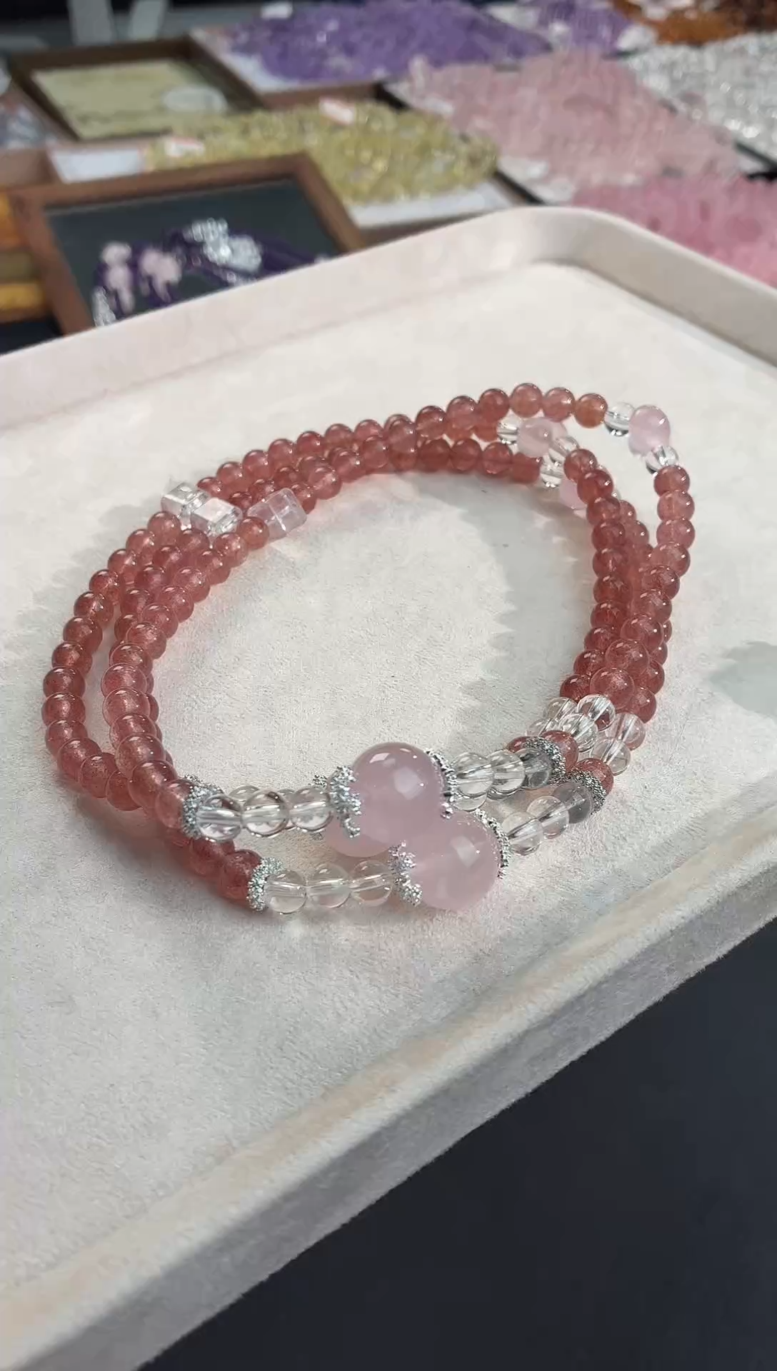 未镶嵌手串水晶天然草莓晶DIY手串（多样性发一）