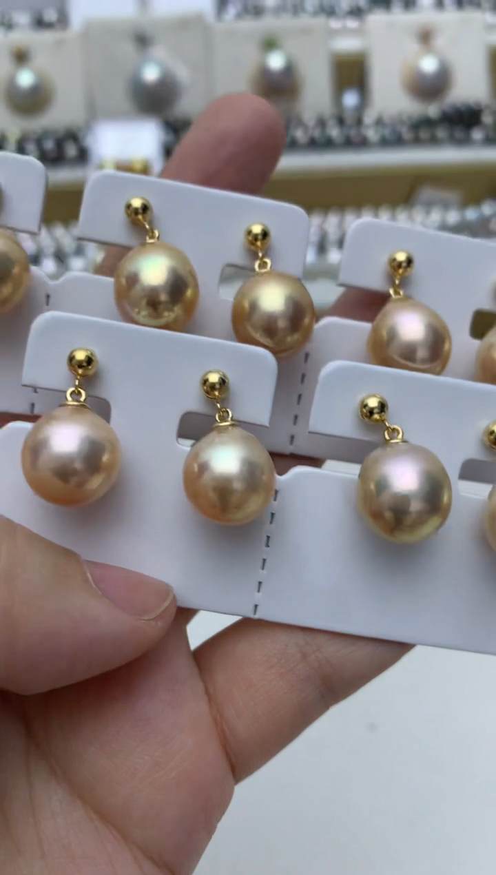 银S925镶嵌耳饰淡水珍珠w5 多样性发其一