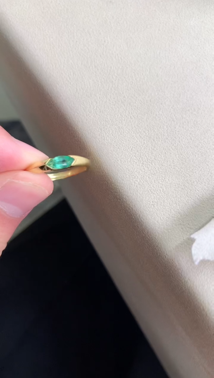 【闪购商品】祖母绿戒指银S925镶嵌戒指