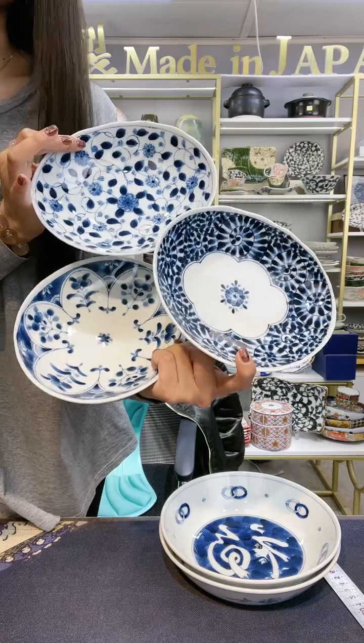 【闪购商品】碗蓝凛堂19厘米椭圆盘3件套装