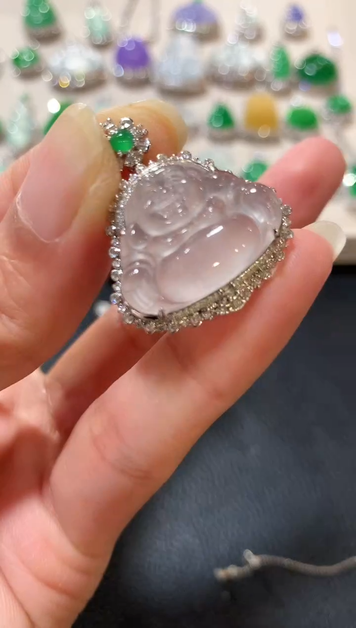 吊坠(不含链)18K金镶嵌翡翠z92  