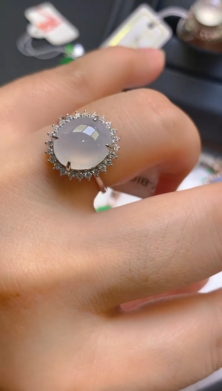 【闪购商品】翡翠耳饰银S925镶嵌天然A货翡翠1